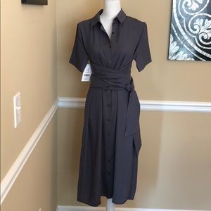 Tie waist shirt dress